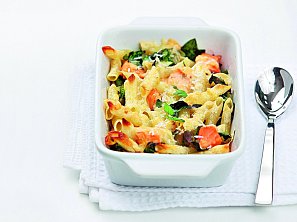 Zapečené těstoviny s lososem