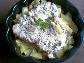 Jogurtová krkovička zapečená s bramborem