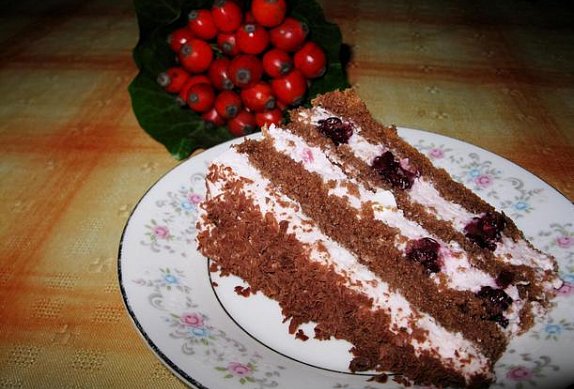 Kakaový dort s jahodovým cottage-sýrem photo-0