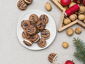 Ořechová kolečka s vanilkovým krémem bez lepku