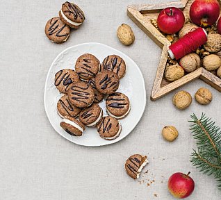 Ořechová kolečka s vanilkovým krémem bez lepku