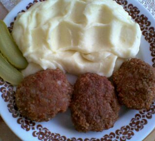 Mletý sýrový řízek s uzeným masem