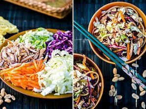 Asijský zelný salát s kuřetem