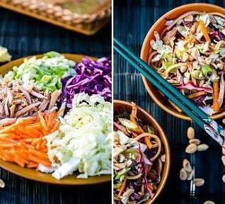 Asijský zelný salát s kuřetem