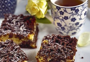 Strouhaný tvarohový koláč