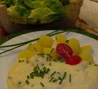 Vajíčková krupice s pažitkou