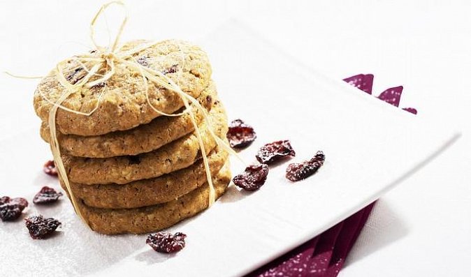 Ovesné cookies s brusinkami