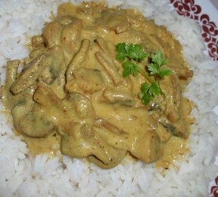 Jednoduché žampionové kari