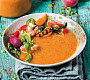 Broskvovo-rajské gazpacho s krevetami