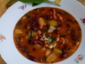 Debrecínská polévka s fazolemi