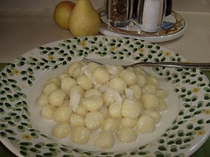 Gnocchi s gorgonzolou a hruškou