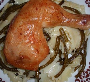 Kuře s česnekovými výhonky