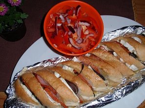 Hermelínová bageta  - zapečená