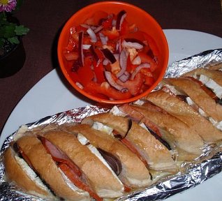 Hermelínová bageta  - zapečená