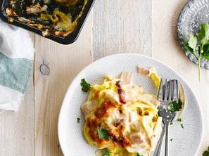 Tagliatelle se šunkou a sýrem