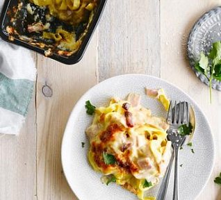 Tagliatelle se šunkou a sýrem