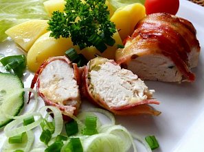 Kuřecí prsa v slanině