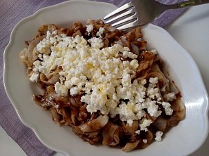 Povidlové těstoviny s tvarohem