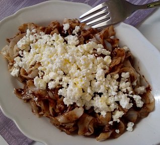 Povidlové těstoviny s tvarohem