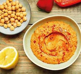 Hummus s pečenou paprikou