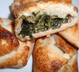 Listové šátečky (závin) se špenátem