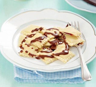 Ravioli s čokoládovou omáčkou