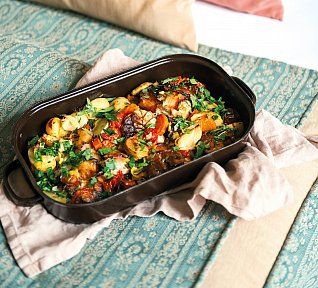 Králík pečený v zelenině