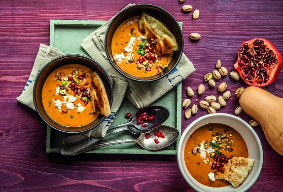 Dýňový krém s pistáciemi