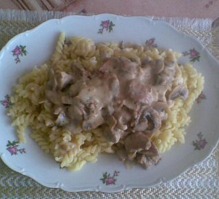 Vepřové s žampionovo - sýrovou omáčkou