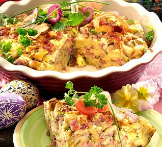 Slaný zákusek se šunkou a sýrem