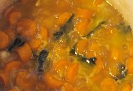 Mrkvová polévka (krém) s kuřecím masem