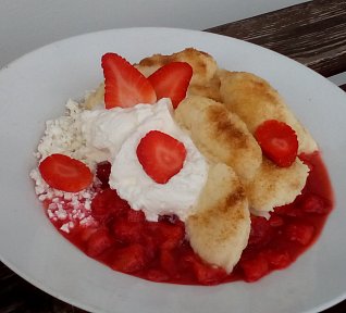 Tvarohové noky (knedlíky) s ovocem