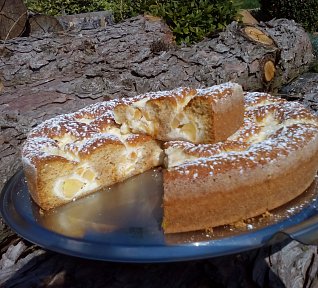 Šťavnatý koláč s jablečným tvarohem