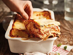 Lasagne se třemi druhy sýra