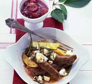 Jehněčí panenka s višňovým čatní