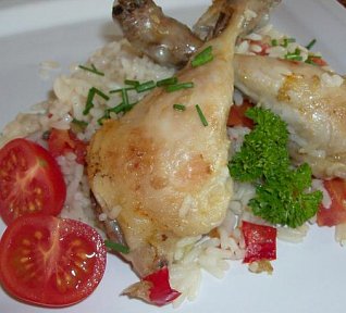 Kuře pečené s rýží