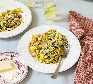 Těstoviny s bílými fazolemi