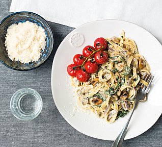 Tagliatelle se žampiony