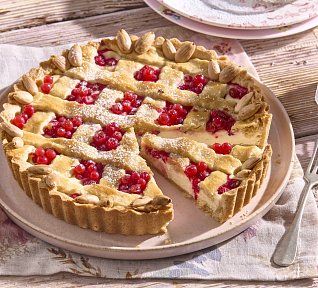 Rybízový mřížkový koláč s tvarohem