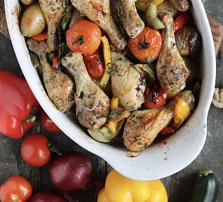 Kuře po provensálsku z jednoho pekáče