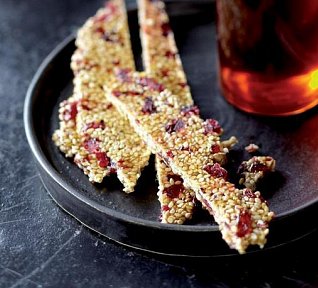 Sezamky s brusinkami a karamelem