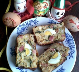 Kopřivová velikonoční nádivka s vejci