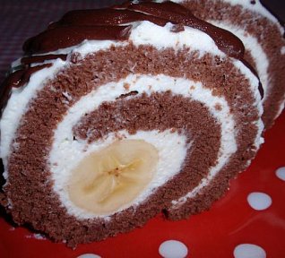 Banánovo-čokoládová roláda