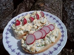 Jemná vajíčková pomazánka / salát s medvědím česnekem