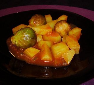 Růžičková kapusta na kari