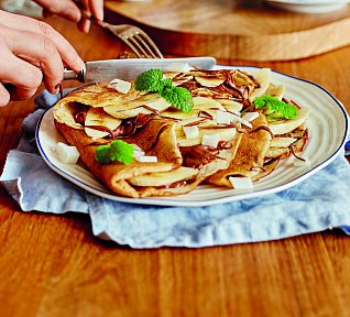 Pohankové palačinky s nutellou a banány