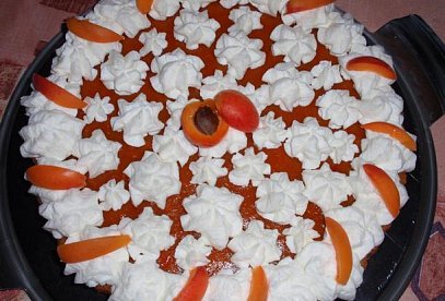 Jednoduchý meruňkový dort (řez)