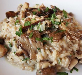 Houbové rizoto s kuřecím masem