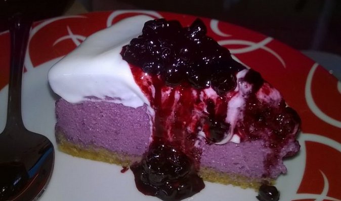 Borůvkový cheesecake