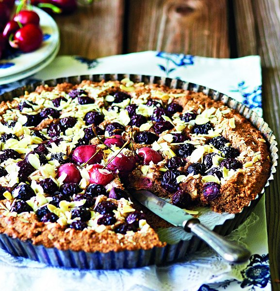 Višňový koláč s čokoládou